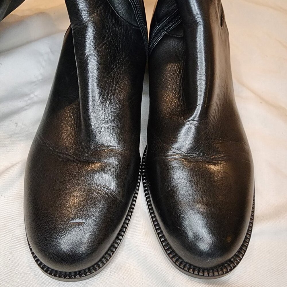 Via Spiga | Boni Over the Knee Black Leather Boots - Picture 4 of 7